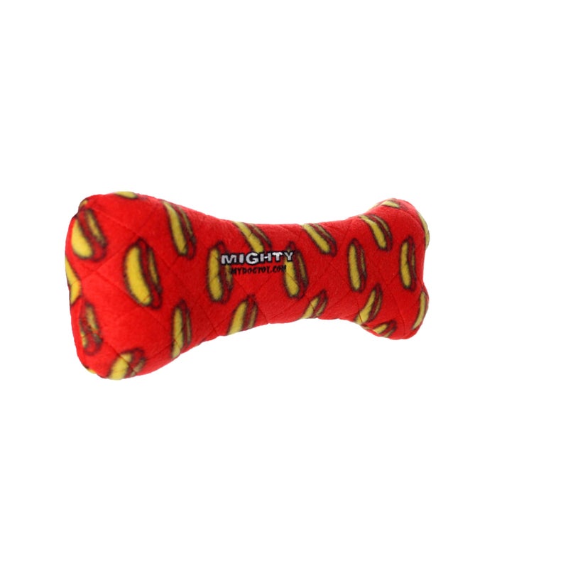 MIGHTY- No Stuff Bone-Redâ€“ Squeaky Plastic Core. 2-in-1 Toy. Made Durable & Floats, Strong & Tough. Interactive Play Dog Toy (Tug, Toss & Fetch) - Image 3